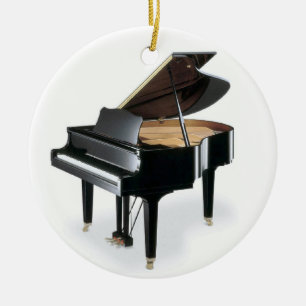 Black Grand Piano Music Christmas Ceramic Tree Decoration