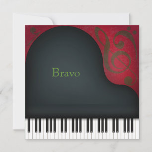 Black Grand Piano Personalised Card