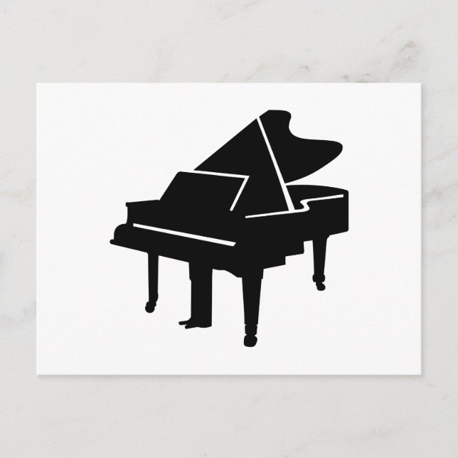 Black Grand Piano Postcard (Front)