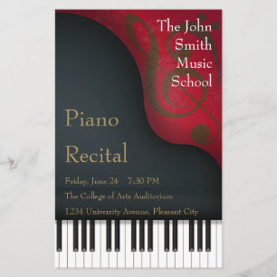 Black Grand Piano Recital Poster &.Concert Program