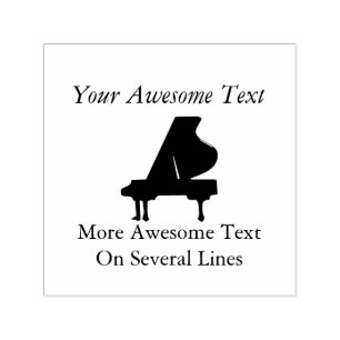 Black Grand Piano Self-inking Stamp