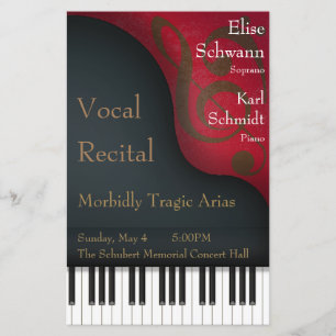 Black Grand Piano Vocal Recital Poster & Program