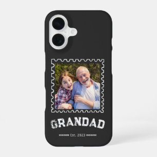 Black Grandad Established Typography Photo iPhone 16 Case