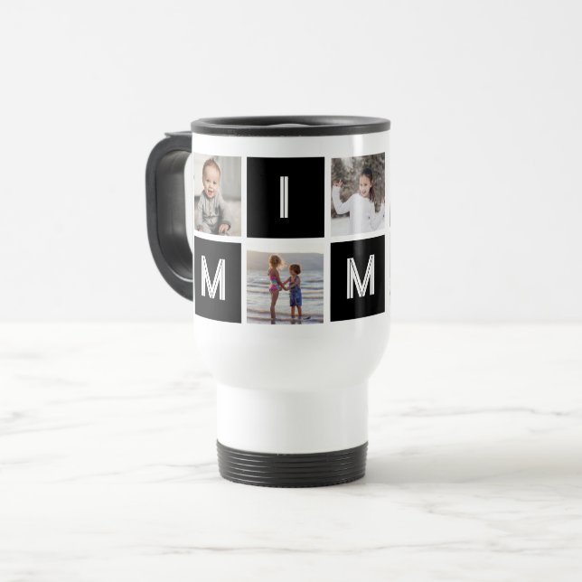Black Grandmother 5 Photo Collage Mimi Travel Mug (Front Left)