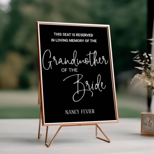Black Grandmother of the Bride Memorial Wedding Poster (Creator Uploaded)