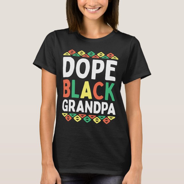 Black Grandpa African American Black History Month T-Shirt (Front)
