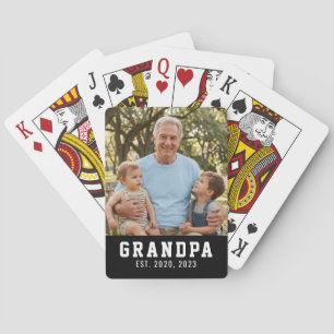 Black Grandpa Established Photo Playing Cards