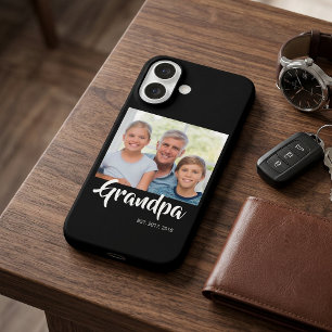 Black Grandpa Established Script Photo iPhone 16 Case
