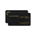 Black Granite Texture Faux Gold Line Founder CEO