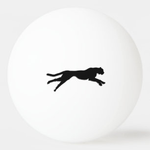 Black graphic art cheetah ping pong ball