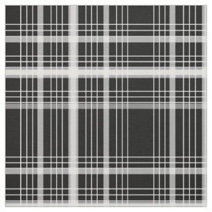Black Graphic Windowpane Plaid Check Fabric