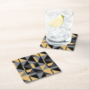 Black, Gray, and Gold Paper Coasters
