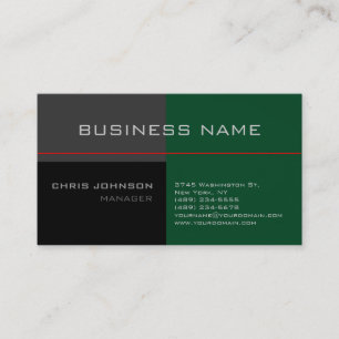 Black Gray Green Red Charming Trendy Business Card
