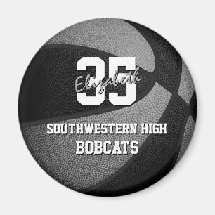 black gray kids sports gifts basketball team name magnet