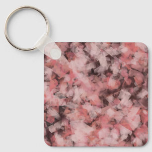 Black Gray Pink White Modern Geometric Abstract Key Ring