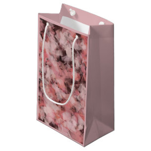 Black Gray Pink White Modern Geometric Abstract Small Gift Bag