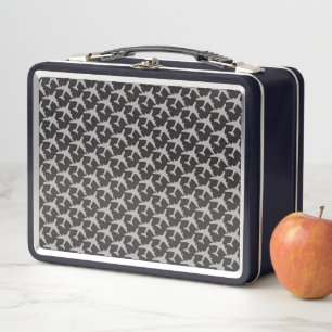 Black Gray Plane Airplanes Pilot Plane Aviation Metal Lunch Box