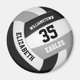 black gray school colors volleyball magnet