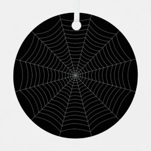 Black gray spider web Halloween pattern Metal Tree Decoration