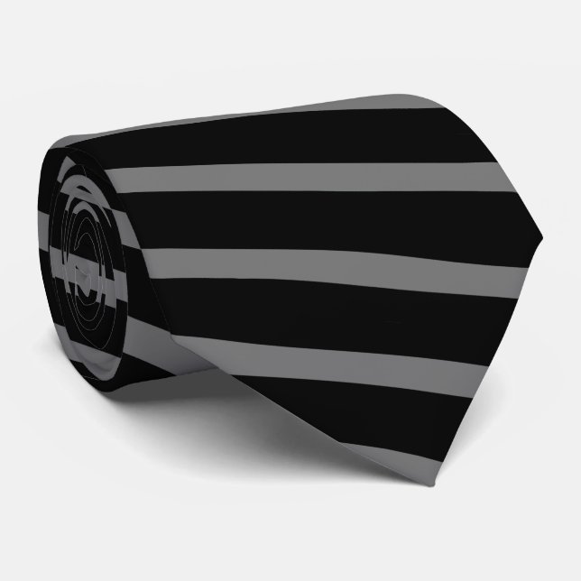 BLACK-GRAY-STRIPE --CHANGEABLE BACKGROUND COLOR TIE (Rolled)
