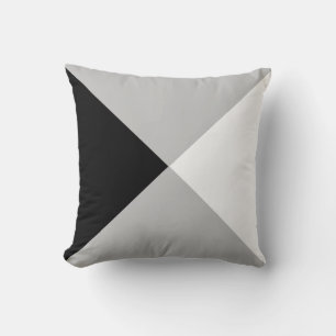 Black Gray & White Abstract Geometric Shape Throw  Cushion