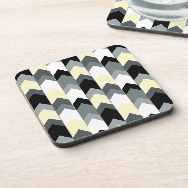 Black , gray, yellow chevron  coaster (Left Side)