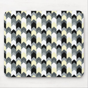 Black , gray, yellow chevron mouse mat
