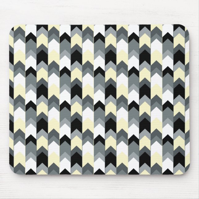 Black , gray, yellow chevron  mouse mat (Front)