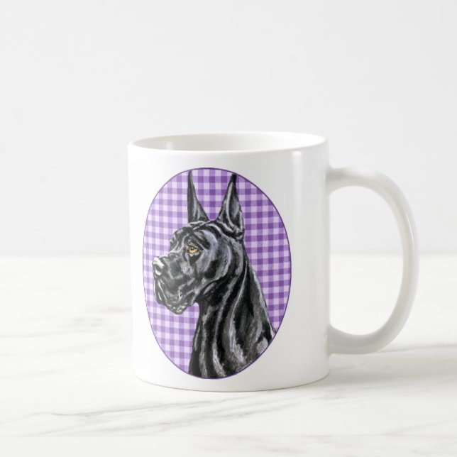 Black Great Dane Check Mug (Right)