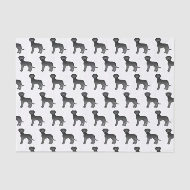 Black Great Dane Cute Cartoon Dog Pattern Tissue Paper (Front)