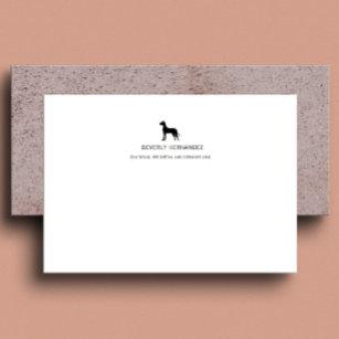 Black Great Dane Dog Walker Elegant Monogram  Card