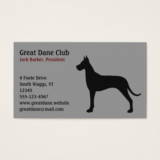 Black Great Dane Silhouette Business Card