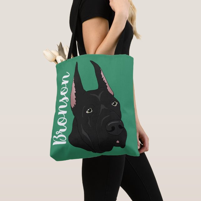 Black Great Dane  Tote Bag (Close Up)