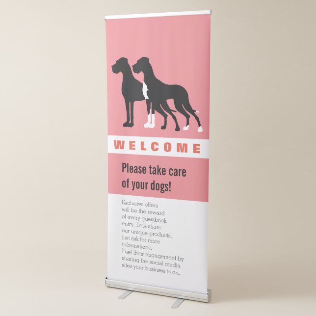 Black Great Dane Welcome Retractable Banner (3/4)