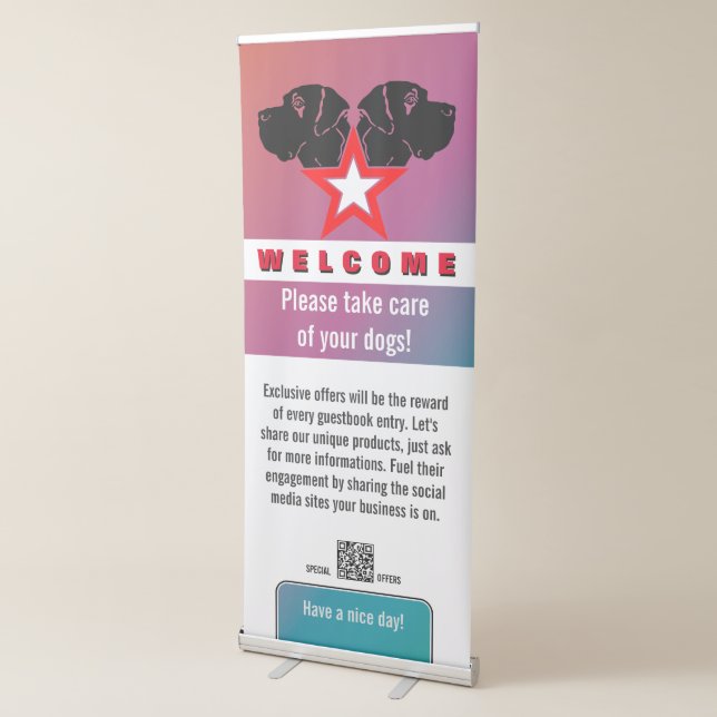 Black Great Dane Welcome Retractable Banner (3/4)