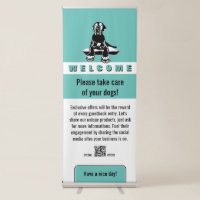 Black Great Dane Welcome Retractable Banner