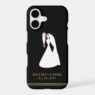 Black Great Gatsby Wedding iPhone Case
