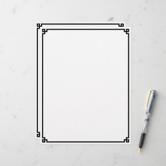 Black Greek Key Border Custom Letterhead