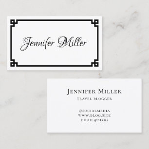 Black Greek Key Minimalist Business Card
