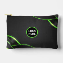 Black & Green Abstract Fluid Design | Add Logo