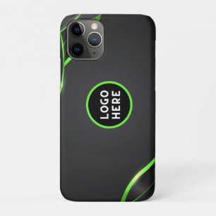 Black & Green Abstract Fluid Design Add Logo iPhone 11 Pro Case