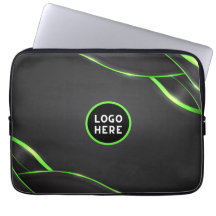 Black & Green Abstract Fluid Design | Add Logo