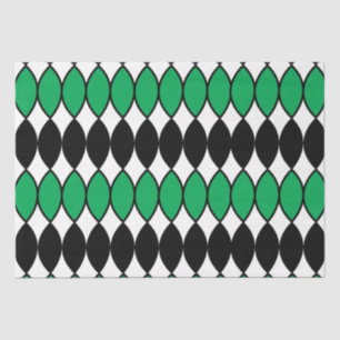 Black Green Abstract Pattern Tissue Paper