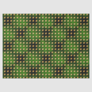 Black & Green Background with Gold Fleur de Lis Tissue Paper