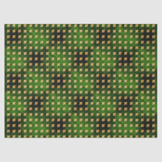 Black & Green Background with Gold Fleur de Lis Tissue Paper