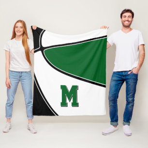 black green basketball team colours boys girls fleece blanket