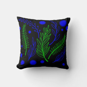 Black Green Blue Simple Cushion