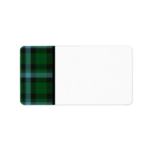 Black Green Blue Tartan Labels