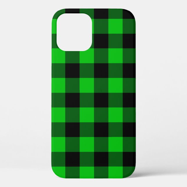 Black Green Check Case-Mate iPhone Case (Back)