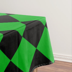 Black Green Check Pattern Tablecloth